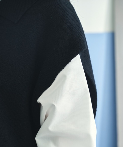 VACANCY（ヴァカンシー）の「ポロニットベスト（ベスト・レディース・ブラック/グレイッシュベージュ・FREE）」の16枚目の写真