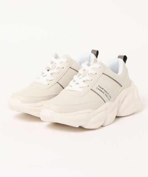 Zipper（ジッパー）の「【Zipper】　厚底スタイルアップダッドスニーカー（スニーカー・レディース・ブラック/アイボリー・LL/L/S/M）」の5枚目の写真