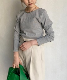 CAPRICIEUX LE'MAGE | 後ろUネックリブTシャツ(Tシャツ/カットソー)