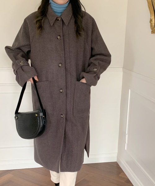 ABITOKYO（アビトーキョー）の「サイドスリットビックポケットロングチェスターコート（チェスターコート・レディース・チャコールグレー/ブラック/ベージュ/ブルー・S/M/L）」の14枚目の写真