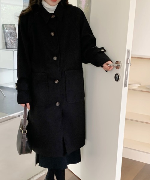 ABITOKYO（アビトーキョー）の「サイドスリットビックポケットロングチェスターコート（チェスターコート・レディース・チャコールグレー/ブラック/ベージュ/ブルー・S/M/L）」の7枚目の写真