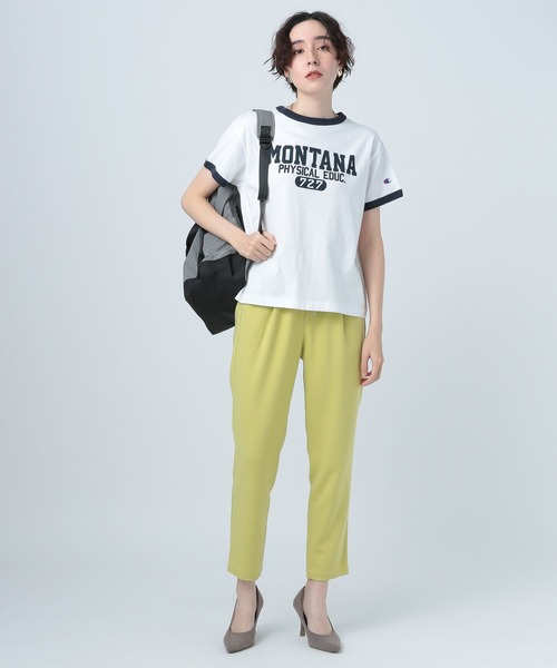 Champion(チャンピオン)の「【Champion(チャンピオン)】別注リンガーT(Tシャツ/カットソー・レディース・オフホワイト/ライトグレー/ブルー・FREE)」の8枚目の写真