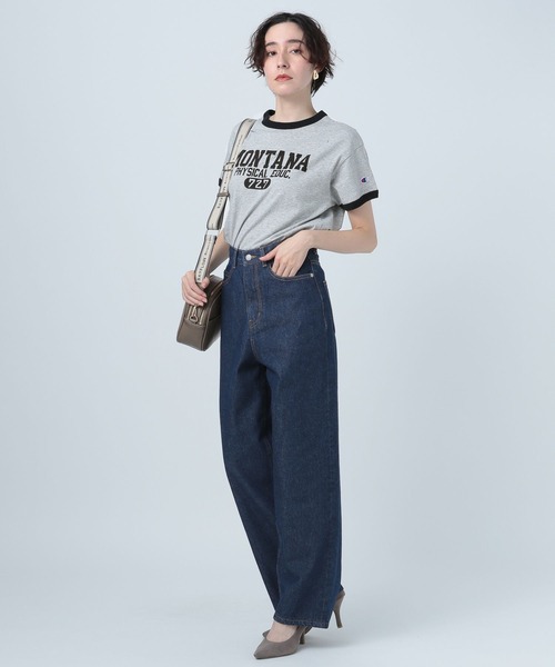 Champion(チャンピオン)の「【Champion(チャンピオン)】別注リンガーT(Tシャツ/カットソー・レディース・オフホワイト/ライトグレー/ブルー・FREE)」の13枚目の写真