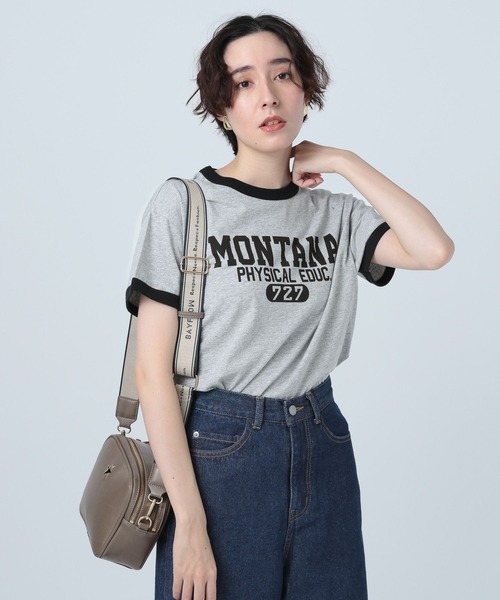 Champion(チャンピオン)の「【Champion(チャンピオン)】別注リンガーT(Tシャツ/カットソー・レディース・オフホワイト/ライトグレー/ブルー・FREE)」の22枚目の写真
