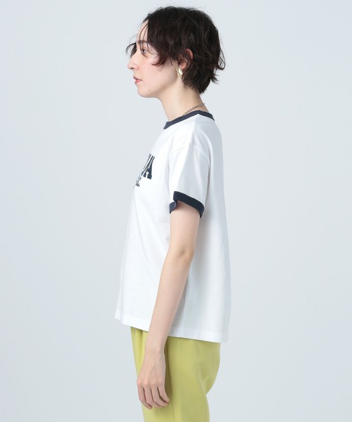 Champion(チャンピオン)の「【Champion(チャンピオン)】別注リンガーT(Tシャツ/カットソー・レディース・オフホワイト/ライトグレー/ブルー・FREE)」の9枚目の写真