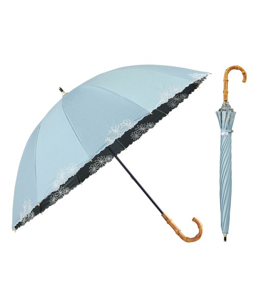 UVO(ウーボ)の「★完全遮光100% 最強の日傘「UVO(ウーボ)」 12本骨 長傘 刺繍フラワー Wpc.(長傘・レディース・ベージュ/ブラック/パープル/ブルーグレー/オフホワイト/ピンク/ラベンダー/サンドベージュ/グレー/サックスブルー・FREE)」の7枚目の写真