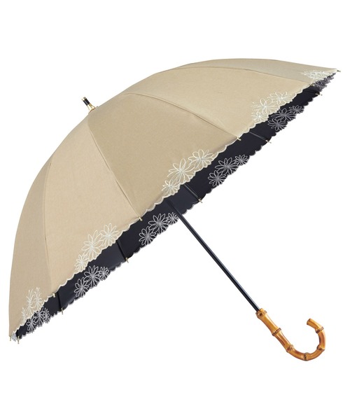 UVO(ウーボ)の「★完全遮光100% 最強の日傘「UVO(ウーボ)」 12本骨 長傘 刺繍フラワー Wpc.(長傘・レディース・ベージュ/ブラック/パープル/ブルーグレー/オフホワイト/ピンク/ラベンダー/サンドベージュ/グレー/サックスブルー・FREE)」の14枚目の写真