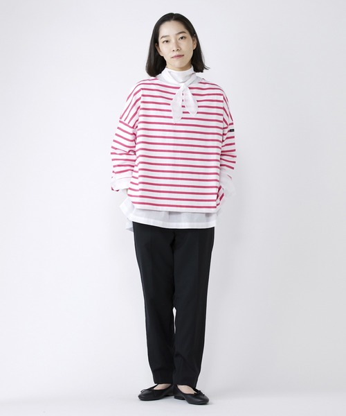 NIMES(ニーム)の「Leminor ボーダー ビッグ(Tシャツ/カットソー・レディース・レッド/ブラック/ピンク・FREE)」の3枚目の写真