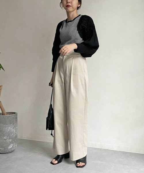 CAPRICIEUX LE'MAGE(カプリシューレマージュ)の「シャーリングボレロカーディガン(シャツ/ブラウス・レディース・ホワイト/ブラック/イエロー・FREE)」の17枚目の写真