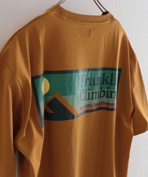 Franklin Climbing（フランクリンクライミング）の「【Franklin Climbing/フランクリンクライミング】ボックスロゴ バックプリントTシャツ（Tシャツ/カットソー・メンズ・オフホワイト/ブラック/ターコイズブルー/マスタード/レッド・SMALL/MEDIUM/LARGE）」の4枚目の写真