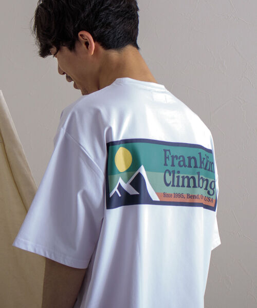 Franklin Climbing（フランクリンクライミング）の「【Franklin Climbing/フランクリンクライミング】ボックスロゴ バックプリントTシャツ（Tシャツ/カットソー・メンズ・オフホワイト/ブラック/ターコイズブルー/マスタード/レッド・SMALL/MEDIUM/LARGE）」の14枚目の写真