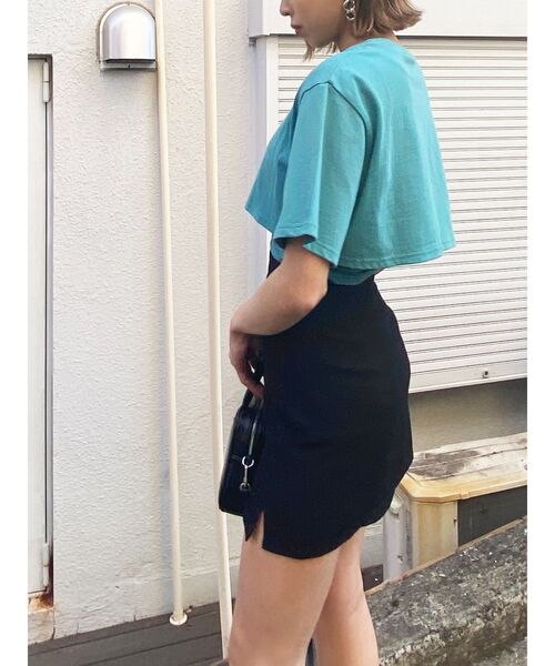 EMODA（エモダ）の「レイヤードハーフトップ（Tシャツ/カットソー・レディース・ホワイト/ブラック/イエロー/グリーン・FREE）」の14枚目の写真