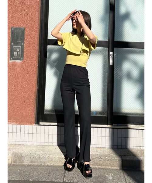 EMODA（エモダ）の「レイヤードハーフトップ（Tシャツ/カットソー・レディース・ホワイト/ブラック/イエロー/グリーン・FREE）」の18枚目の写真