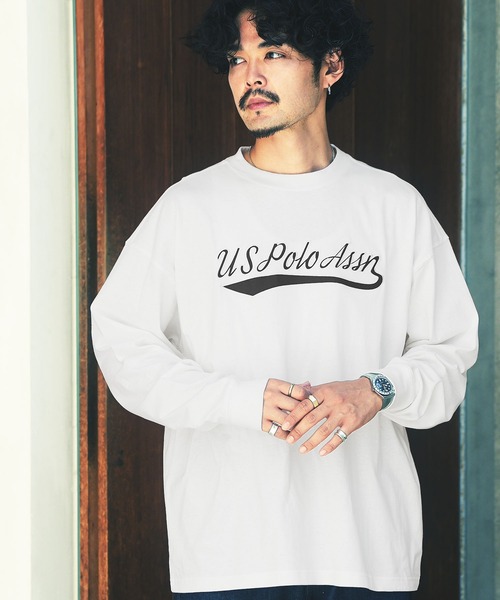U.S. POLO ASSN.（ユーエスポロアッスン）の「US.POLO ASSN./ユーエスポロアッスン ブランド別注 オーバーサイズ ワンポイント刺繍長袖Tシャツ（Tシャツ/カットソー・メンズ・ホワイト/ブラック/ダークグリーン/ネイビー/ライトベージュ/ブラック系その他2/ブルー系その他2/ホワイト系その他/ベージュ系その他/ベージュ系その他2/グリーン系その他/グリーン系その他2/ブルー系その他/ブラック系その他/ホワイト系その他2・MEDIUM/LARGE）」の3枚目の写真
