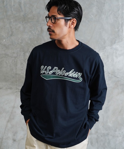 U.S. POLO ASSN.（ユーエスポロアッスン）の「US.POLO ASSN./ユーエスポロアッスン ブランド別注 オーバーサイズ ワンポイント刺繍長袖Tシャツ（Tシャツ/カットソー・メンズ・ホワイト/ブラック/ダークグリーン/ネイビー/ライトベージュ/ブラック系その他2/ブルー系その他2/ホワイト系その他/ベージュ系その他/ベージュ系その他2/グリーン系その他/グリーン系その他2/ブルー系その他/ブラック系その他/ホワイト系その他2・MEDIUM/LARGE）」の14枚目の写真