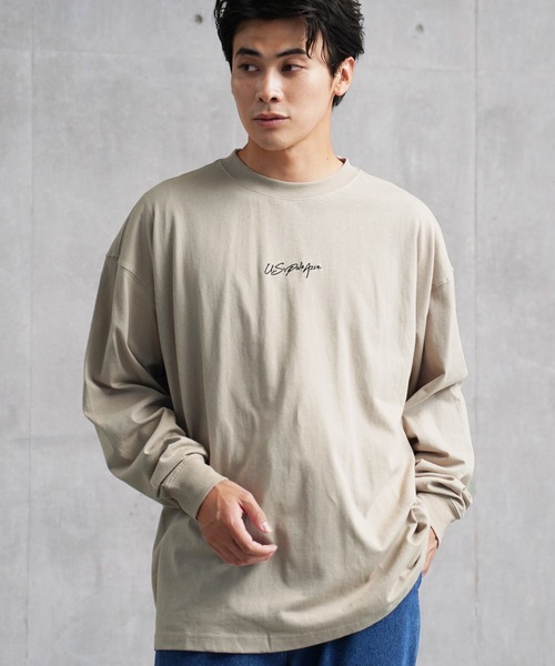 U.S. POLO ASSN.（ユーエスポロアッスン）の「US.POLO ASSN./ユーエスポロアッスン ブランド別注 オーバーサイズ ワンポイント刺繍長袖Tシャツ（Tシャツ/カットソー・メンズ・ホワイト/ブラック/ダークグリーン/ネイビー/ライトベージュ/ブラック系その他2/ブルー系その他2/ホワイト系その他/ベージュ系その他/ベージュ系その他2/グリーン系その他/グリーン系その他2/ブルー系その他/ブラック系その他/ホワイト系その他2・MEDIUM/LARGE）」の10枚目の写真
