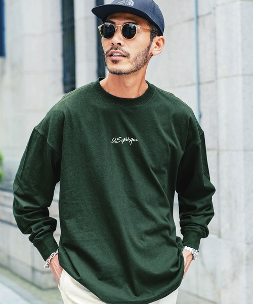 U.S. POLO ASSN.（ユーエスポロアッスン）の「US.POLO ASSN./ユーエスポロアッスン ブランド別注 オーバーサイズ ワンポイント刺繍長袖Tシャツ（Tシャツ/カットソー・メンズ・ホワイト/ブラック/ダークグリーン/ネイビー/ライトベージュ/ブラック系その他2/ブルー系その他2/ホワイト系その他/ベージュ系その他/ベージュ系その他2/グリーン系その他/グリーン系その他2/ブルー系その他/ブラック系その他/ホワイト系その他2・MEDIUM/LARGE）」の12枚目の写真
