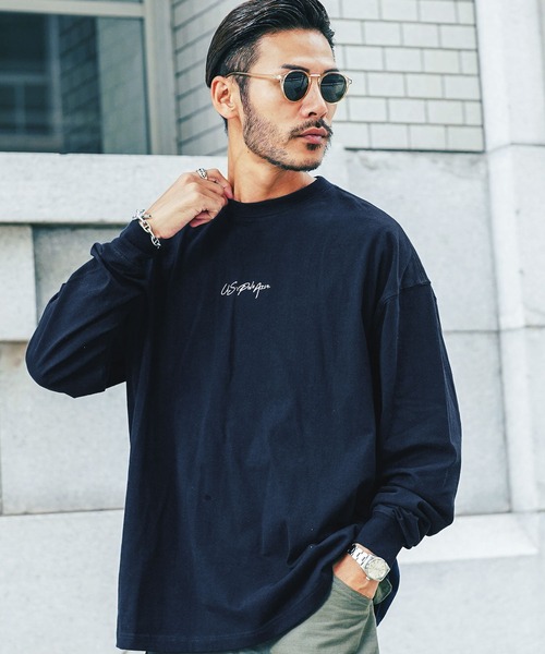 U.S. POLO ASSN.（ユーエスポロアッスン）の「US.POLO ASSN./ユーエスポロアッスン ブランド別注 オーバーサイズ ワンポイント刺繍長袖Tシャツ（Tシャツ/カットソー・メンズ・ホワイト/ブラック/ダークグリーン/ネイビー/ライトベージュ/ブラック系その他2/ブルー系その他2/ホワイト系その他/ベージュ系その他/ベージュ系その他2/グリーン系その他/グリーン系その他2/ブルー系その他/ブラック系その他/ホワイト系その他2・MEDIUM/LARGE）」の15枚目の写真