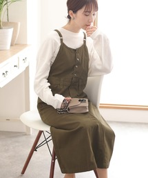 ElegChic（エレグシック）の「ツイルマキシ丈 スカート サロペット（サロペット/オーバーオール）」