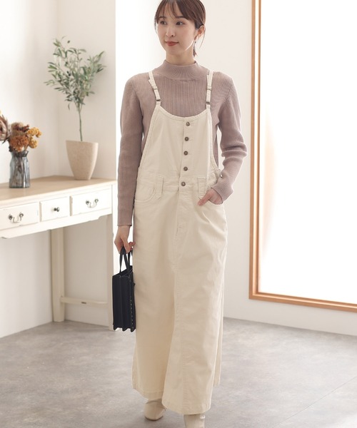 ElegChic(エレグシック)の「ツイルマキシ丈 スカート サロペット(サロペット/オーバーオール・レディース・オフホワイト/ブラック/ベージュ/カーキ・3L/4L/L/XL/M)」の17枚目の写真