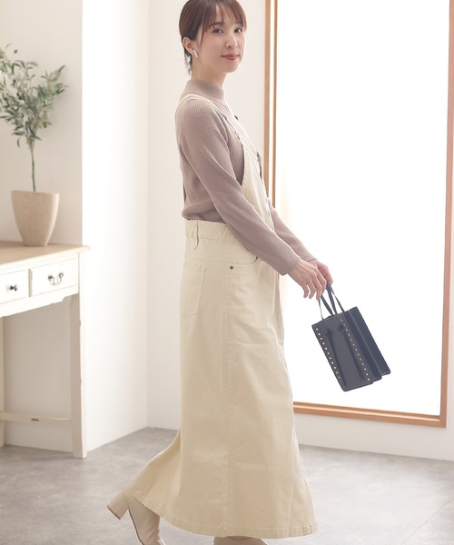 ElegChic(エレグシック)の「ツイルマキシ丈 スカート サロペット(サロペット/オーバーオール・レディース・オフホワイト/ブラック/ベージュ/カーキ・3L/4L/L/XL/M)」の18枚目の写真