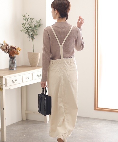 ElegChic(エレグシック)の「ツイルマキシ丈 スカート サロペット(サロペット/オーバーオール・レディース・オフホワイト/ブラック/ベージュ/カーキ・3L/4L/L/XL/M)」の19枚目の写真