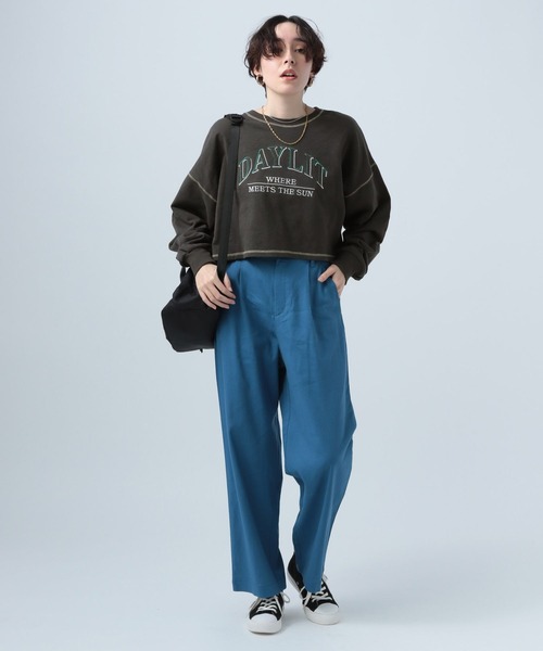 BAYFLOW（ベイフロー）の「ロゴシシュウショートプルオーバー（スウェット・レディース・ピンク/アイボリー/チャコール・FREE）」の10枚目の写真