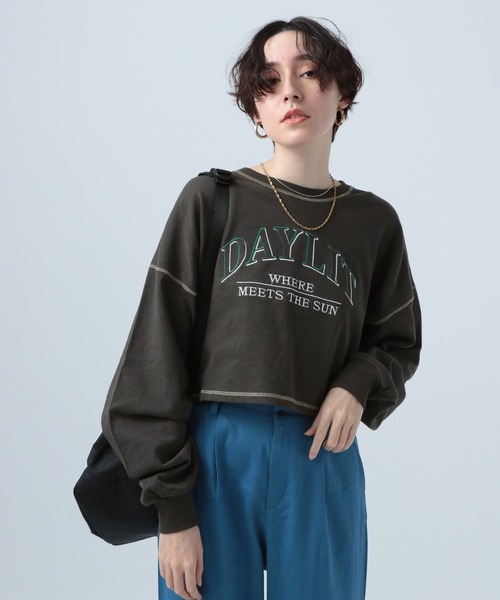 BAYFLOW（ベイフロー）の「ロゴシシュウショートプルオーバー（スウェット・レディース・ピンク/アイボリー/チャコール・FREE）」の20枚目の写真