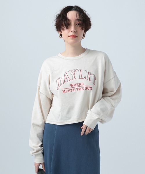 BAYFLOW（ベイフロー）の「ロゴシシュウショートプルオーバー（スウェット・レディース・ピンク/アイボリー/チャコール・FREE）」の18枚目の写真