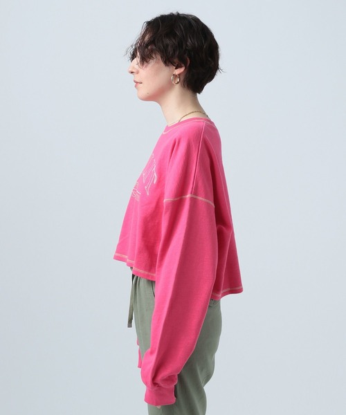 BAYFLOW（ベイフロー）の「ロゴシシュウショートプルオーバー（スウェット・レディース・ピンク/アイボリー/チャコール・FREE）」の8枚目の写真