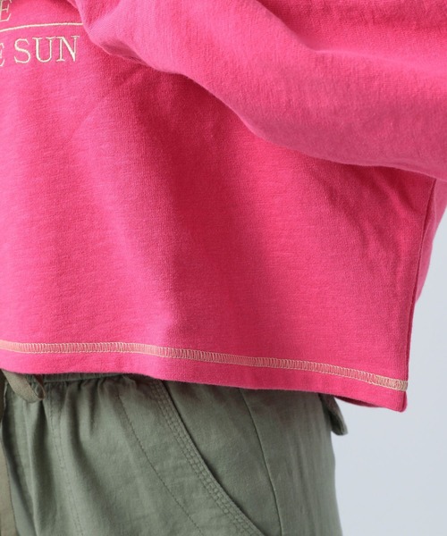 BAYFLOW（ベイフロー）の「ロゴシシュウショートプルオーバー（スウェット・レディース・ピンク/アイボリー/チャコール・FREE）」の14枚目の写真