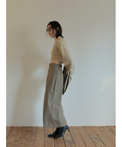 AMAIL(アマイル)の「Over slit long skirt(スカート・レディース・ブラック/ベージュ・FREE)」の13枚目の写真