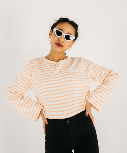 GIMME GIMME（ギミーギミー）の「【GIMME GIMME】Border cutsew gimw22s006（Tシャツ/カットソー・レディース・ピンク/ブルー・FREE）」の19枚目の写真