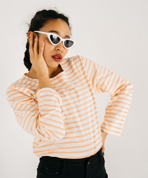 GIMME GIMME（ギミーギミー）の「【GIMME GIMME】Border cutsew gimw22s006（Tシャツ/カットソー・レディース・ピンク/ブルー・FREE）」の11枚目の写真