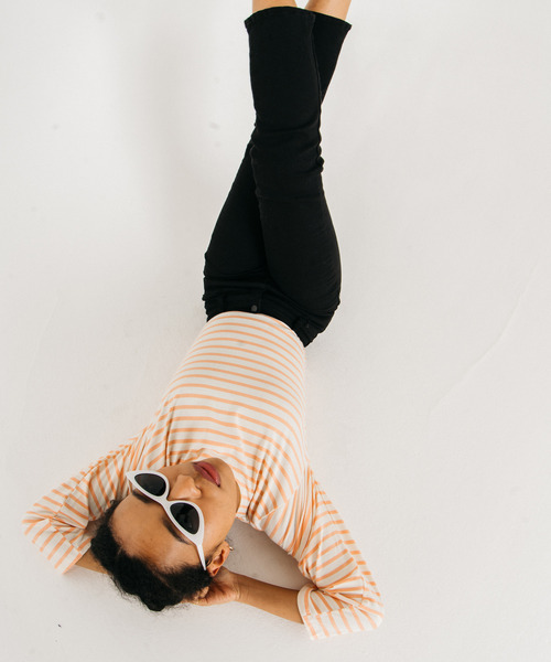 GIMME GIMME（ギミーギミー）の「【GIMME GIMME】Border cutsew gimw22s006（Tシャツ/カットソー・レディース・ピンク/ブルー・FREE）」の20枚目の写真