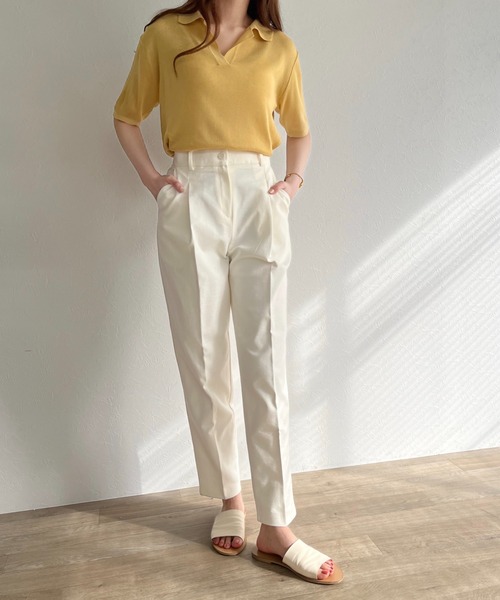 ISOOK(アイスー)の「Sheer polo knit / シアーポロニット(ポロシャツ・レディース・レッド/イエロー/グリーン・FREE)」の15枚目の写真