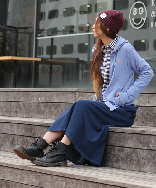 GIORDANO（ジョルダーノ）の「[GIORDANO]ライオン刺繍フルジップスウェットパーカー（パーカー・レディース・ブラック/グレー/グリーン/ブルー/ネイビー/ピンク・MEDIUM/LARGE）」の15枚目の写真