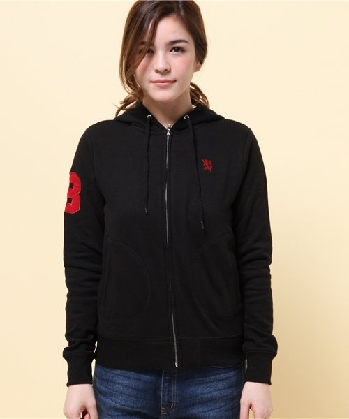 GIORDANO（ジョルダーノ）の「[GIORDANO]ライオン刺繍フルジップスウェットパーカー（パーカー・レディース・ブラック/グレー/グリーン/ブルー/ネイビー/ピンク・MEDIUM/LARGE）」の22枚目の写真