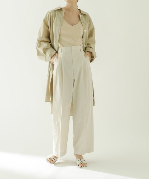 mystic（ミスティック）の「[otonamystic] タックワイドチノパンツ（チノパンツ・レディース・オフホワイト/キャメル・FREE）」の4枚目の写真