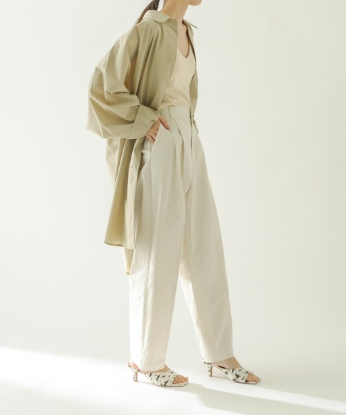 mystic（ミスティック）の「[otonamystic] タックワイドチノパンツ（チノパンツ・レディース・オフホワイト/キャメル・FREE）」の6枚目の写真