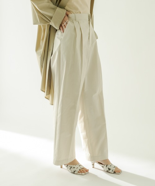 mystic（ミスティック）の「[otonamystic] タックワイドチノパンツ（チノパンツ・レディース・オフホワイト/キャメル・FREE）」の9枚目の写真