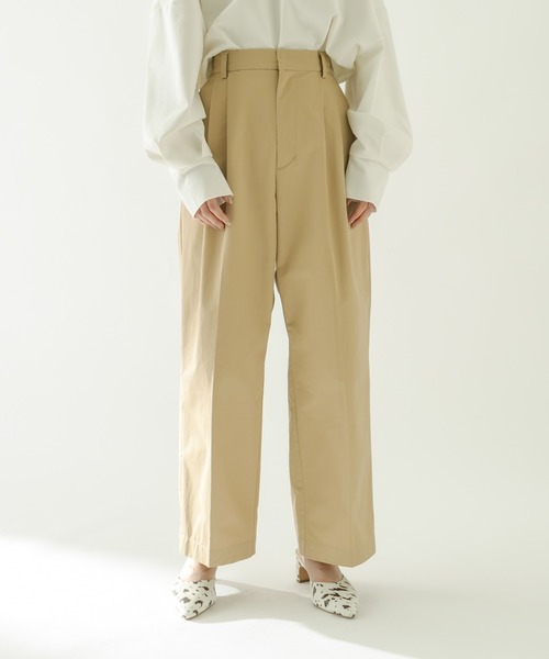 mystic（ミスティック）の「[otonamystic] タックワイドチノパンツ（チノパンツ・レディース・オフホワイト/キャメル・FREE）」の16枚目の写真