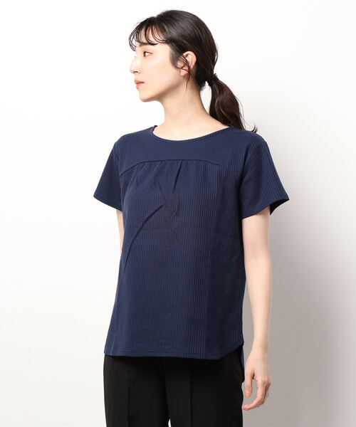 KID BLUE(キッドブルー)の「キッドブルー -22ニットサッカー -半袖トップス -KRSN359 -kidblue(ルームウェア/パジャマ・レディース・ピンク/ネイビー・M)」の1枚目の写真
