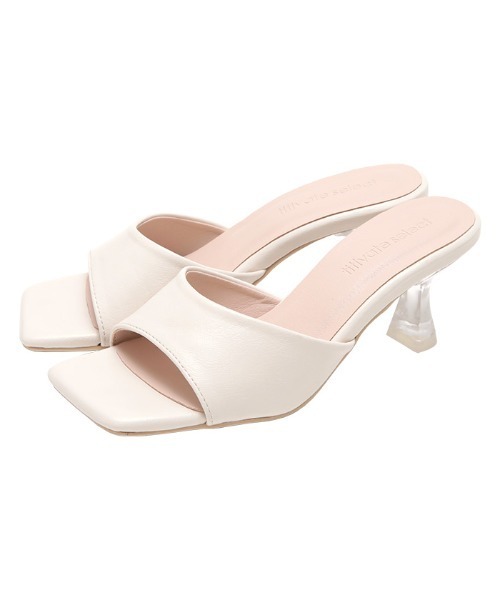 titivate（ティティベイト）の「スクエアトゥクリアヒールミュールサンダル（サンダル・レディース・ブラック/オレンジ/ホワイト系その他/モカ・LL/S/M/L）」の5枚目の写真