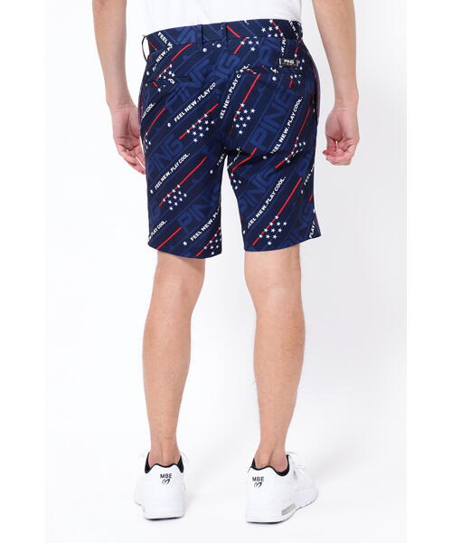 【新品】PING ピンUSA柄 ジャカード ストレッチ ショートパンツ L PING（ピン）の「【PING APPAREL】アメリカ柄プリント ストレッチ