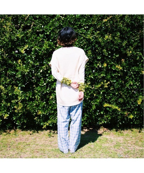 GGD(ジージーディー)の「チェックパンツ(カーゴパンツ・レディース・ライトブルー/モカ・M/L)」の18枚目の写真
