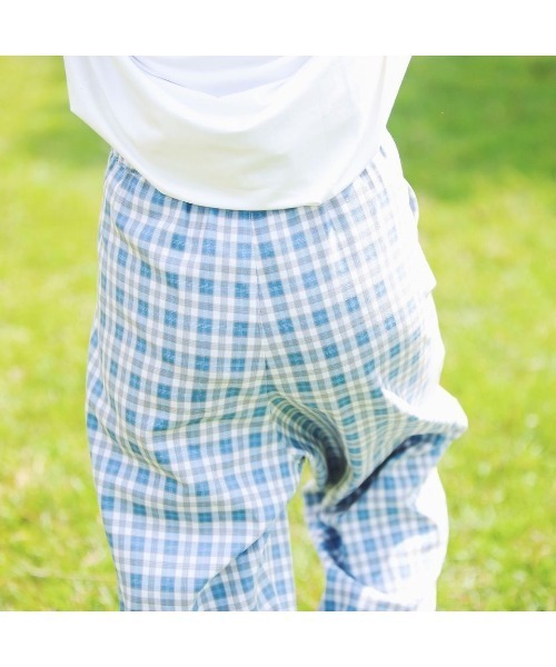 GGD(ジージーディー)の「チェックパンツ(カーゴパンツ・レディース・ライトブルー/モカ・M/L)」の10枚目の写真