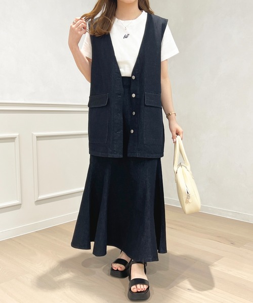 apres jour（アプレジュール）の「デニムジレ【ZOZOTOWN限定アイテム】（ベスト・レディース・ナチュラル/ライトブルー/インディゴブルー・X-LARGE/フリー）」の8枚目の写真