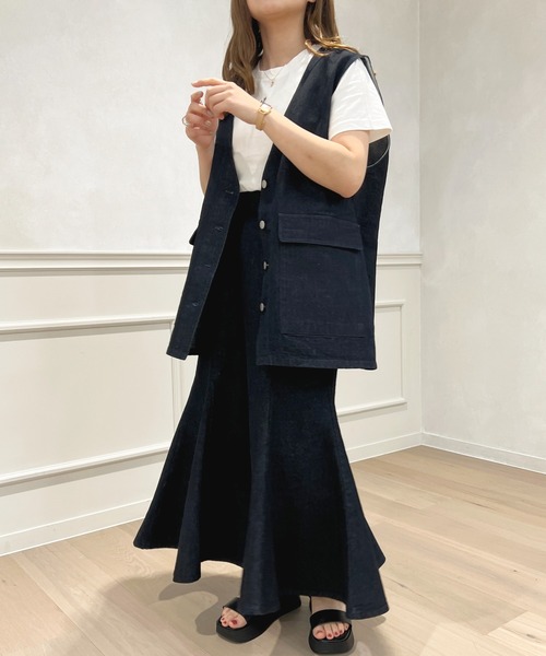 apres jour（アプレジュール）の「デニムジレ【ZOZOTOWN限定アイテム】（ベスト・レディース・ナチュラル/ライトブルー/インディゴブルー・X-LARGE/フリー）」の6枚目の写真