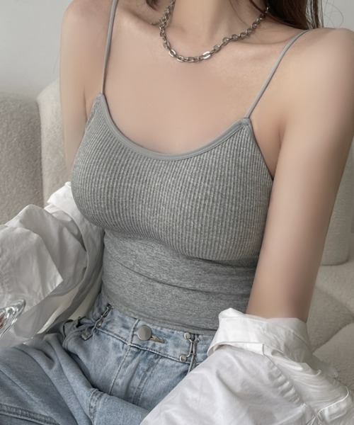 everycoco(エブリーココ)の「カップ付キャミトップス(キャミソール・レディース・ホワイト/ブラック/グレー・FREE)」の4枚目の写真